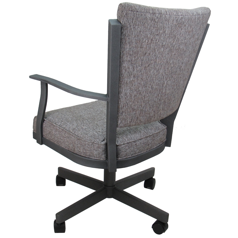 Montana Swivel Dining Caster Chair - Mojave Gray Fabric - Gray Metal