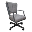 Montana Swivel Dining Caster Chair - Mojave Gray Fabric - Gray Metal
