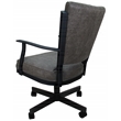 Montana Swivel Dining Caster Chair - NW Elk Charcoal Fabric - Black Metal