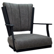 Montana Swivel Dining Caster Chair - NW Elk Charcoal Fabric - Black Metal
