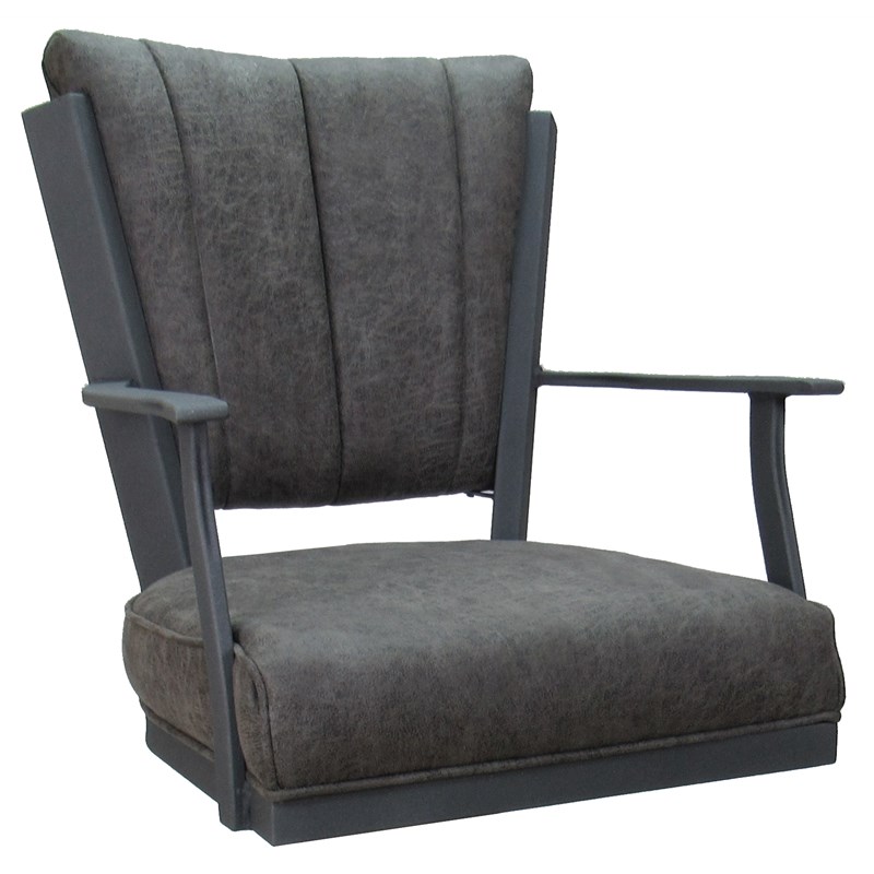 Montana Swivel Dining Caster Chair - NW Elk Charcoal Fabric - Gray Metal