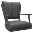Montana Swivel Dining Caster Chair - NW Elk Charcoal Fabric - Gray Metal