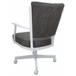 Montana Swivel Dining Caster Chair - NW Elk Charcoal Fabric - White Metal