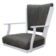 Montana Swivel Dining Caster Chair - NW Elk Charcoal Fabric - White Metal