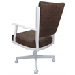 Montana Swivel Dining Caster Chair - NW Whiskey Tobacco Fabric - White Metal