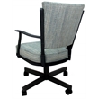 Montana Swivel Dining Caster Chair - Watusi Aqua Fabric - Black Metal
