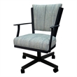 Montana Swivel Dining Caster Chair - Watusi Aqua Fabric - Black Metal