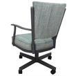 Montana Swivel Dining Caster Chair - Watusi Aqua Fabric - Gray Metal