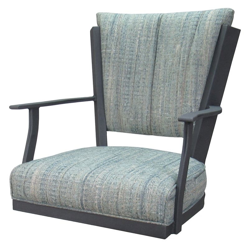 Montana Swivel Dining Caster Chair - Watusi Aqua Fabric - Gray Metal