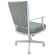 Montana Swivel Dining Caster Chair - Watusi Aqua Fabric - White Metal