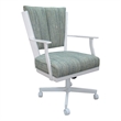 Montana Swivel Dining Caster Chair - Watusi Aqua Fabric - White Metal