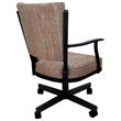 Montana Swivel Dining Caster Chair - Watusi Madder Red Fabric - Black Metal