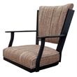 Montana Swivel Dining Caster Chair - Watusi Madder Red Fabric - Black Metal