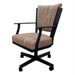 Montana Swivel Dining Caster Chair - Watusi Madder Red Fabric - Black Metal
