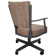 Montana Swivel Dining Caster Chair - Watusi Madder Red Fabric - Gray Metal