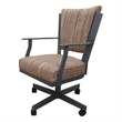 Montana Swivel Dining Caster Chair - Watusi Madder Red Fabric - Gray Metal