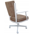 Montana Swivel Dining Caster Chair - Watusi Madder Red Fabric - White Metal