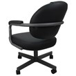 Swivel Dining Caster Chair - M-70 - Black Vinyl - Gray Metal Base