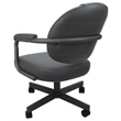 Swivel Dining Caster Chair - M-70 - Gray Vinyl - Gray Metal Base