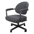 Swivel Dining Caster Chair - M-70 - Gray Vinyl - Gray Metal Base