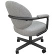 Swivel Dining Caster Chair - M-70 - Hemsath Slate Fabric - Gray Metal