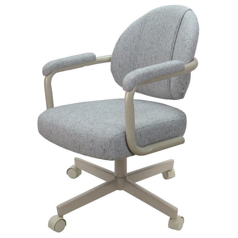 4 - Swivel Metal Dining Caster Chair M-70 - Hemsath Slate - Beige