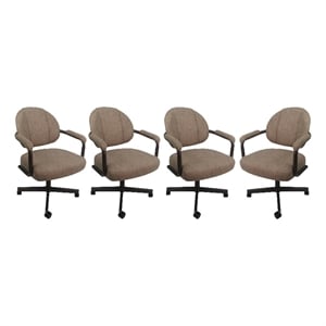 4 - Swivel Metal Dining Caster Chair M-70 - Basin Beige on Coffee Chairs