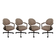 4 - Swivel Metal Dining Caster Chair M-70 - Basin Beige on Coffee Chairs