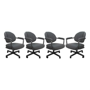 4 - Swivel Metal Dining Caster Chair M-70 - Mojave Gray on Gray Chairs