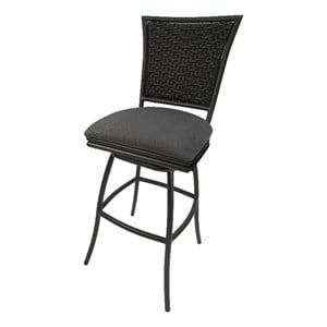 Indoor/Outdoor Extra Tall 35&quot Bar Stool Erin without Arms Brown Frame-Dark Gray