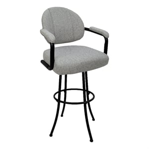 Swivel Extra Tall Metal Bar Stool 34&quot style M-70 Hemsath Slate - Black frame