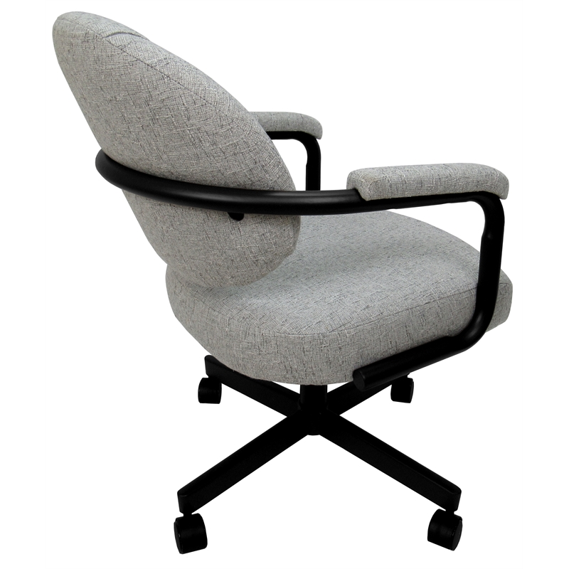 Swivel Metal Caster Dining Chair M-70 - Hemsath Slate on Black