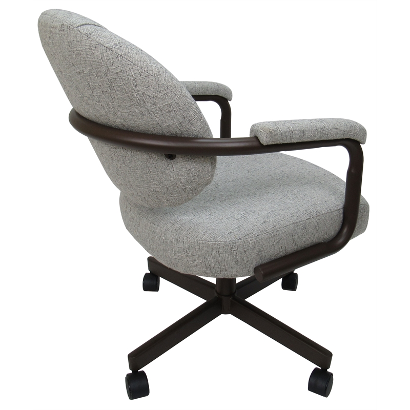 Swivel Metal Caster Dining Chair M-70 - Hemsath Slate on Brown