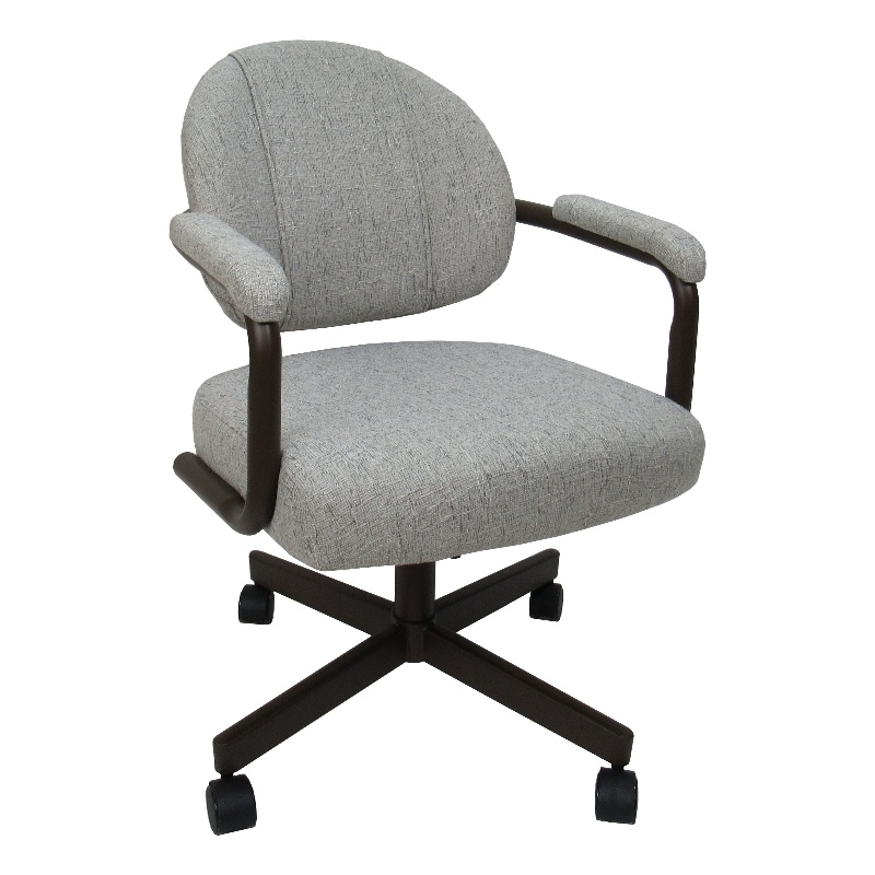 Swivel Metal Caster Dining Chair M-70 - Hemsath Slate on Brown