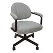 Swivel Metal Caster Dining Chair M-70 - Hemsath Slate on Brown