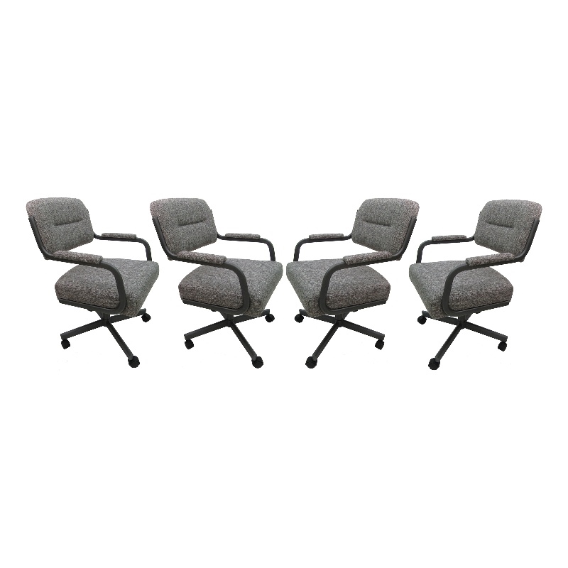 4 - Swivel Metal Caster Dining Chairs - M-110 Style