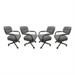 4 - Swivel Metal Caster Dining Chairs - M-110 Style