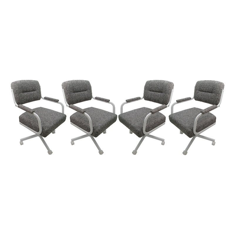 4 - Swivel Metal Caster Dining Chairs - M-110 Style