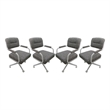 4 - Swivel Metal Caster Dining Chairs - M-110 Style