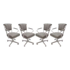 Set of 4 - Miami Swivel Metal Caster Chairs on Reading Base