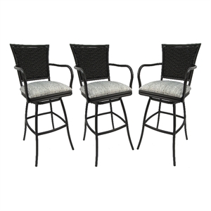Set of 3 - Outdoor Indoor Extra Tall 34&quot Bar Stool - Erin on Brown Frame