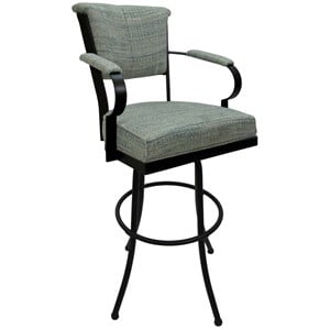 Miami Extra Tall 34&quot Metal Bar Stool on Noam Base - Watusi Aquatint - Black