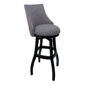 Swivel Wood Bar Stool Extra Tall 34&quot - Bellissima - Mojeva Grey - Black