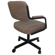 Swivel Metal Caster Dining Chair M-110 - Checkered - Brown