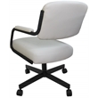 Swivel Metal Caster Dining Chair M-110 - Ocean Beige Vinyl - Grey