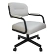 Swivel Metal Caster Dining Chair M-110 - Ocean Beige Vinyl - Grey