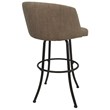 Tobias Designs Swivel Fabric & Metal Bar Stool in Beige /Coffee Set of 3