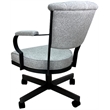 Tobias Designs Swivel Fabric/Metal Caster Dining Chair in Slate/Black
