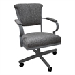 Tobias Designs Swivel Fabric & Metal Caster Dining Chair Miami in Gray