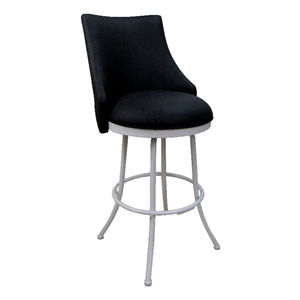 Melisima 30&quot Metal Bar Stool - Black Vinyl - White
